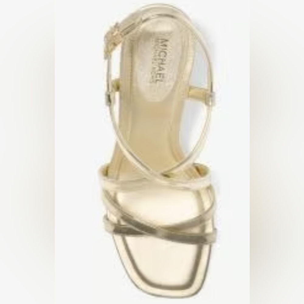 NWT🔥Michael Kors Gorgeous😍 "Lana" Crystal - embellished Sandals Gold 7.5 - Picture 3 of 9